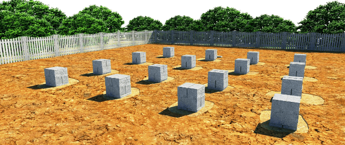 Строим основание дома из фундаментных блоков 20х20х40
